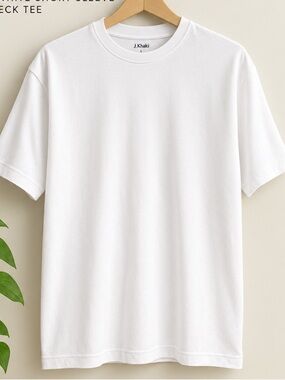 J. Khaki Men's White Short Sleeve Crewneck Tee